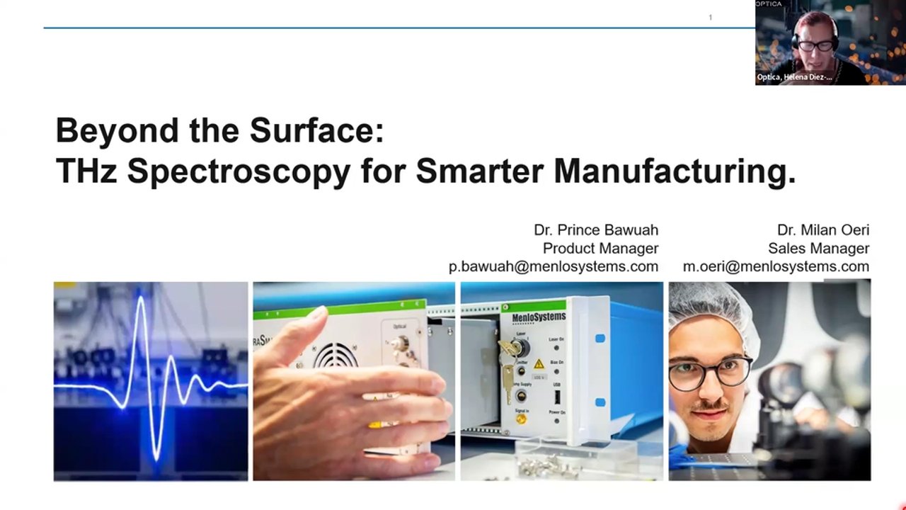 Optica Industry Tutorial - Beyond the Surface: Menlo System's THz Spectroscopy for Smarter Manufacturing