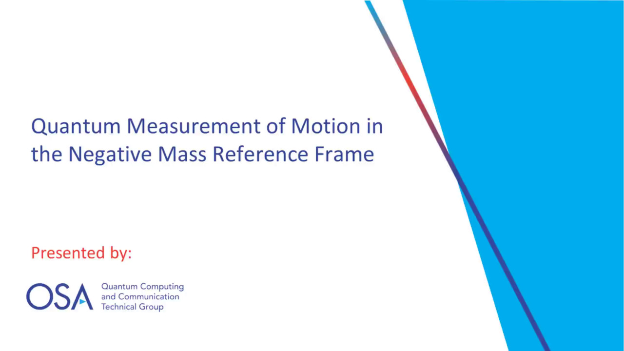 Quantum Measurement of Motion in the Negative Mass Reference Frame