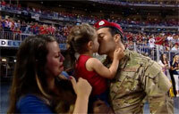 Staff Sgt. Cole Condiff Reunites with Family at Texas Rangers Game