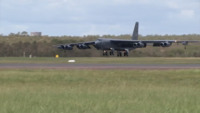 USAF B-52 Bomber Touches Down