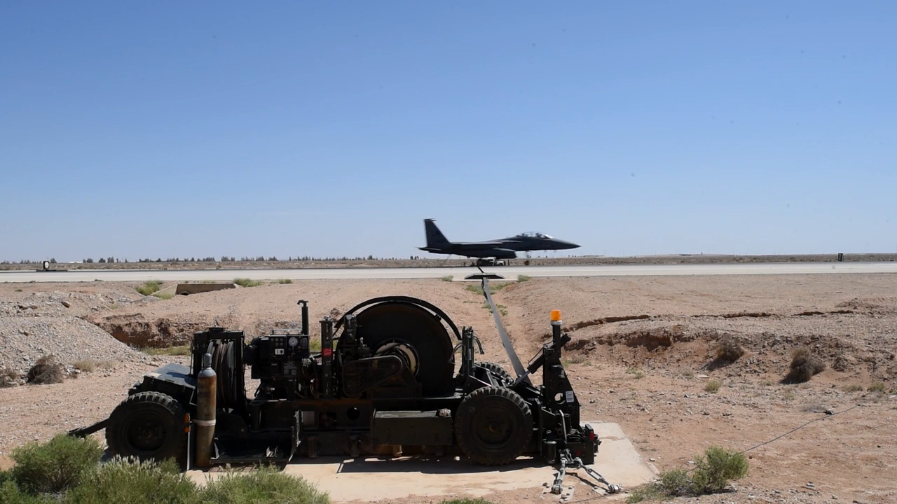 Fighter Jets Test Mobile Aircraft Arresting System in Undisclosed Location  | Military.com