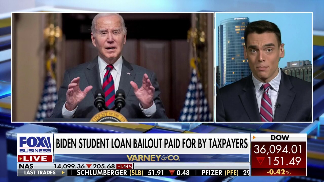 Based Politics co-founder Brad Polumbo discusses how much Biden's latest student loan bailout is costing taxpayers on 'Varney & Co.'