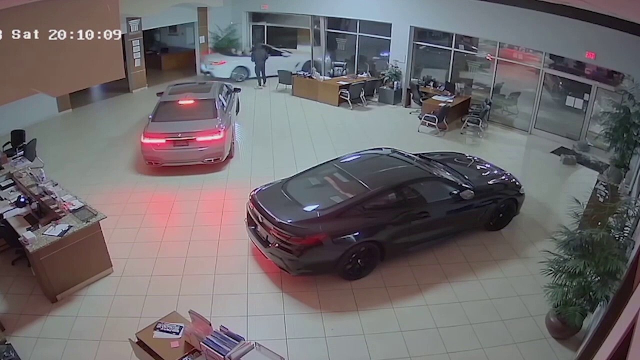A group of thieves in North Carolina stole a Maserati and three BMWs from a Charlotte dealership's showroom floor. (Charlotte Crime Stoppers)