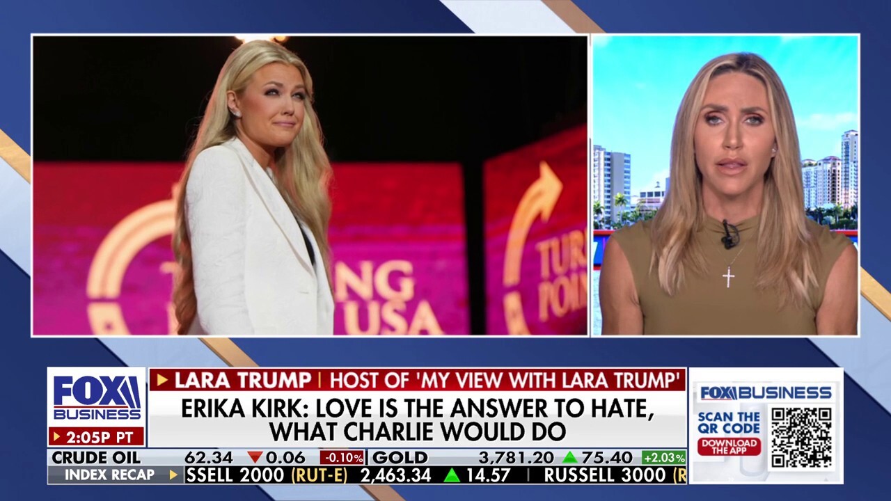Lara Trump describes the moment you 'COULD'VE HEARD A PIN DROP' at Charlie Kirk's memorial