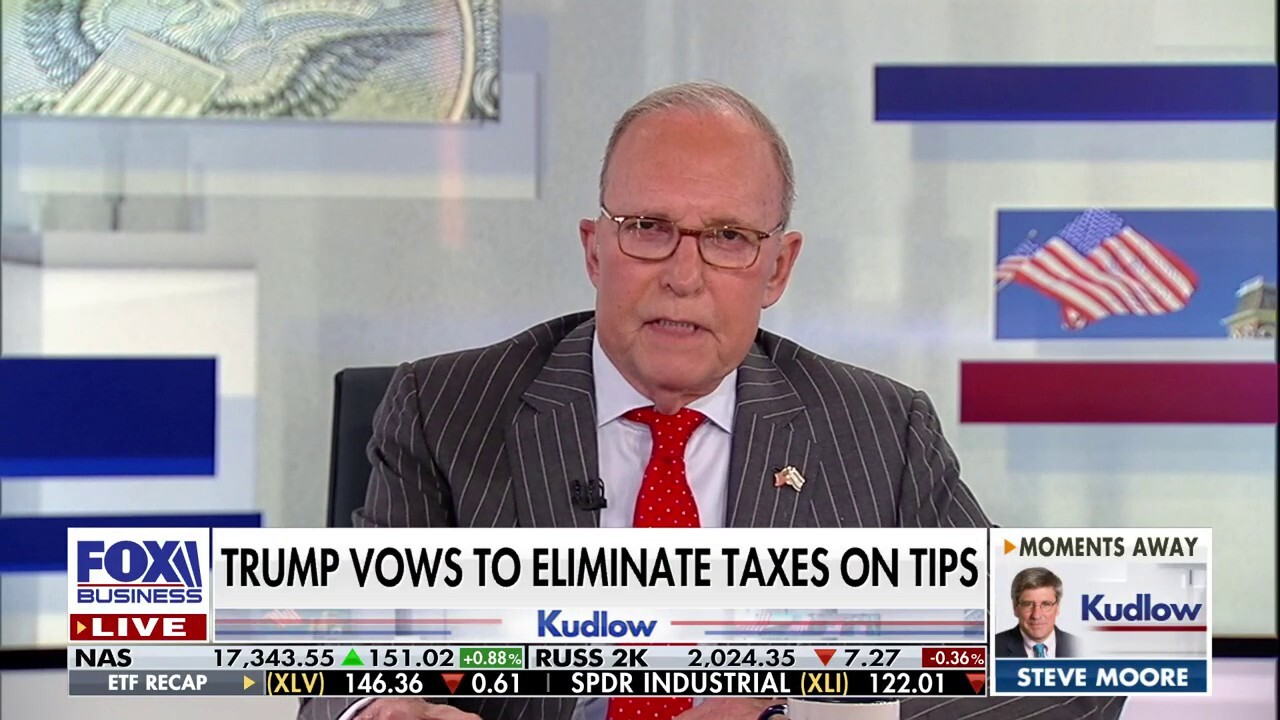 FOX Business host Larry Kudlow reacts to the economic impact of ending taxes on tips on 'Kudlow.'