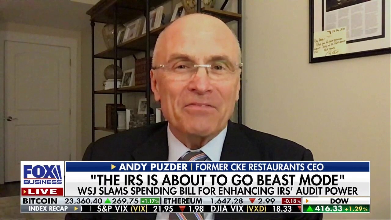 Former CKE restaurants CEO Andrew Puzder discusses how the WSJ is slamming the new spending bill for enhancing the IRS’s audit power on ‘Fox Business Tonight.’