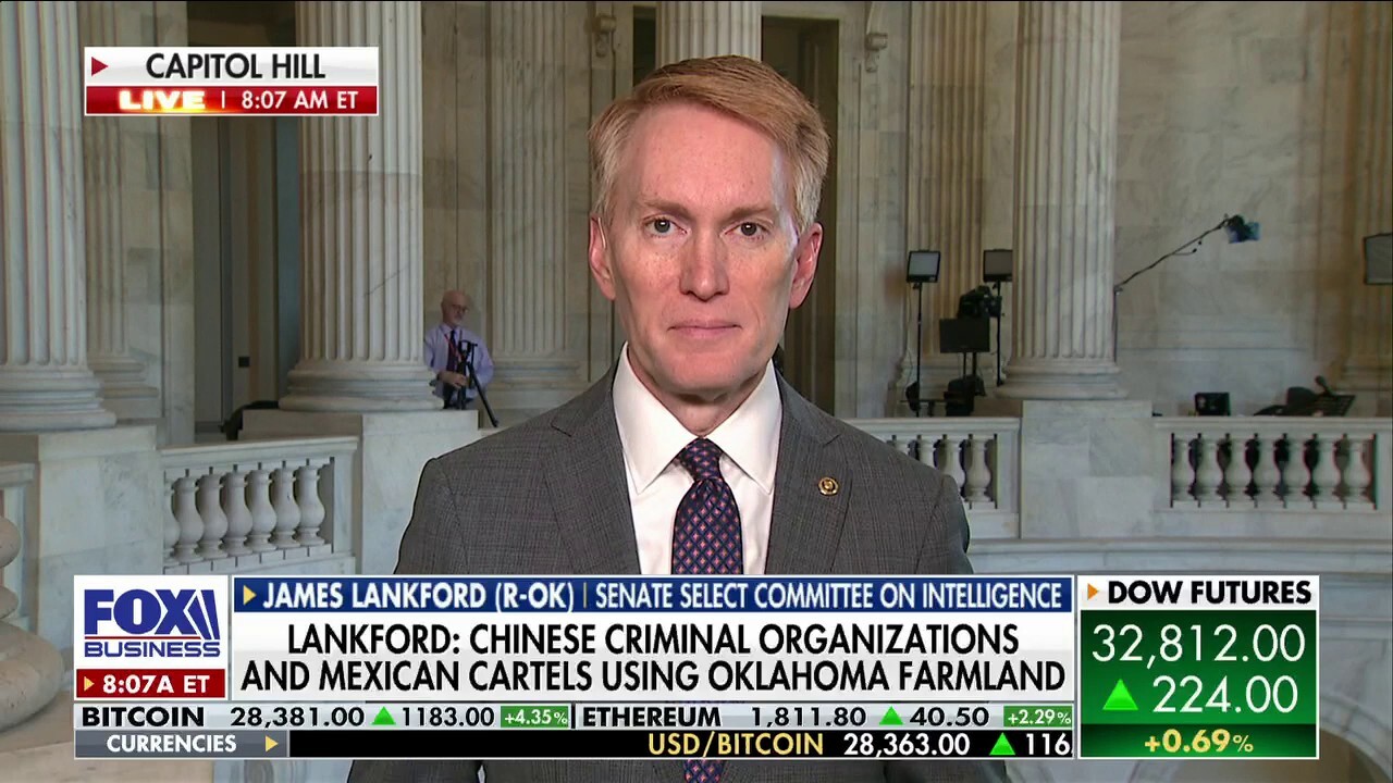 Sen. James Lankford, R-Okla., joined ‘Mornings with Maria’ to discuss the surge of Chinese criminal organizations and Mexican drug cartels that are utilizing Oklahoma farmland.