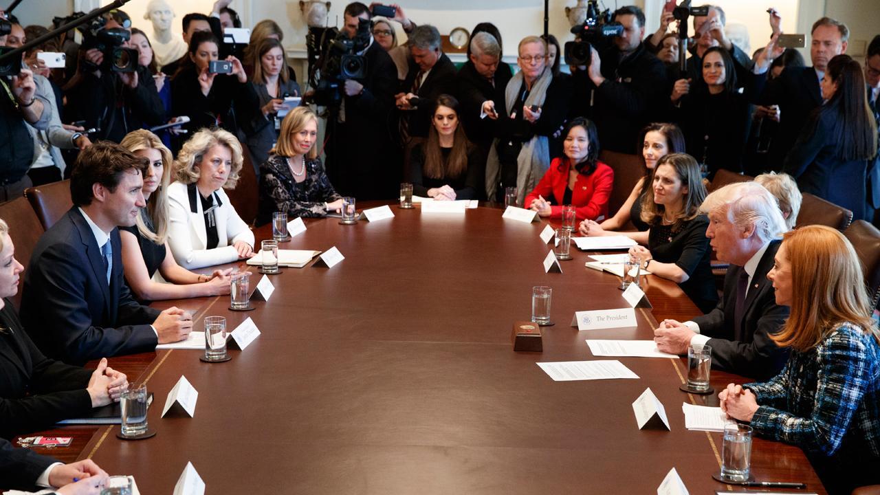 Trump, Canadian PM talk women in business at the White House