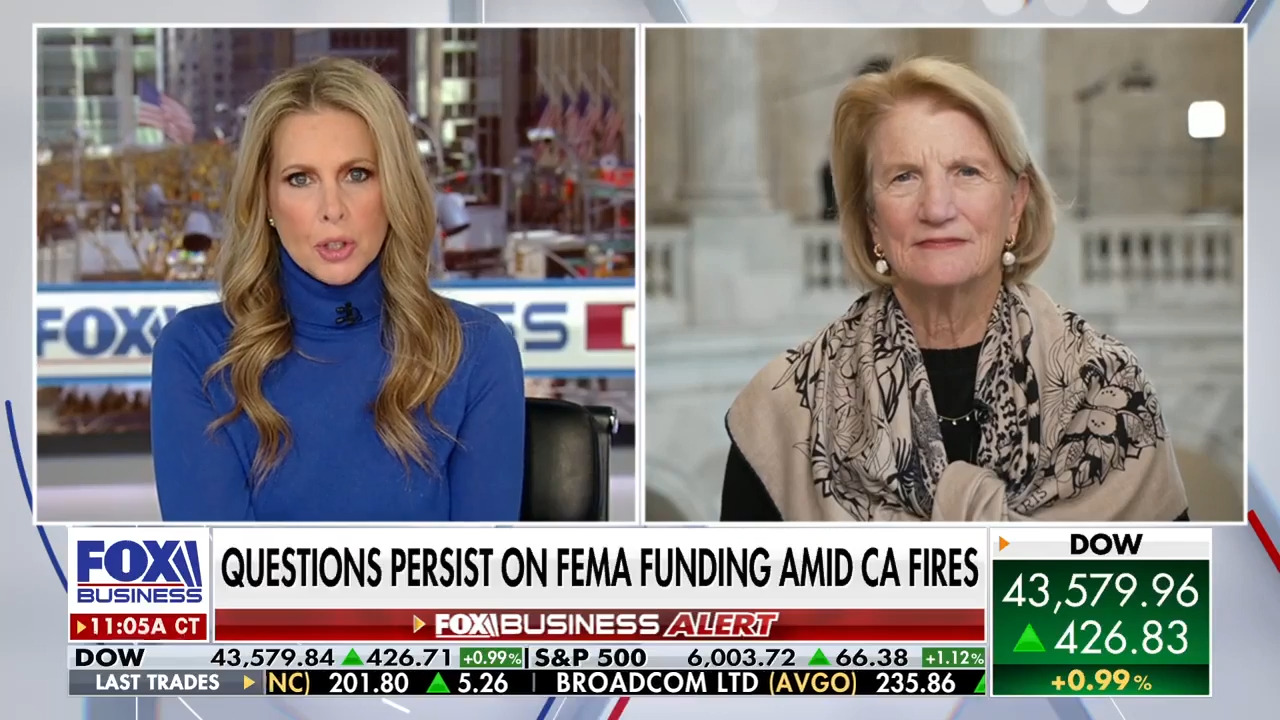 Sen. Shelley Moore Capito, R-W.Va., assesses the aftermath of the California wildfires during an appearance on ‘FOX Business Live.’