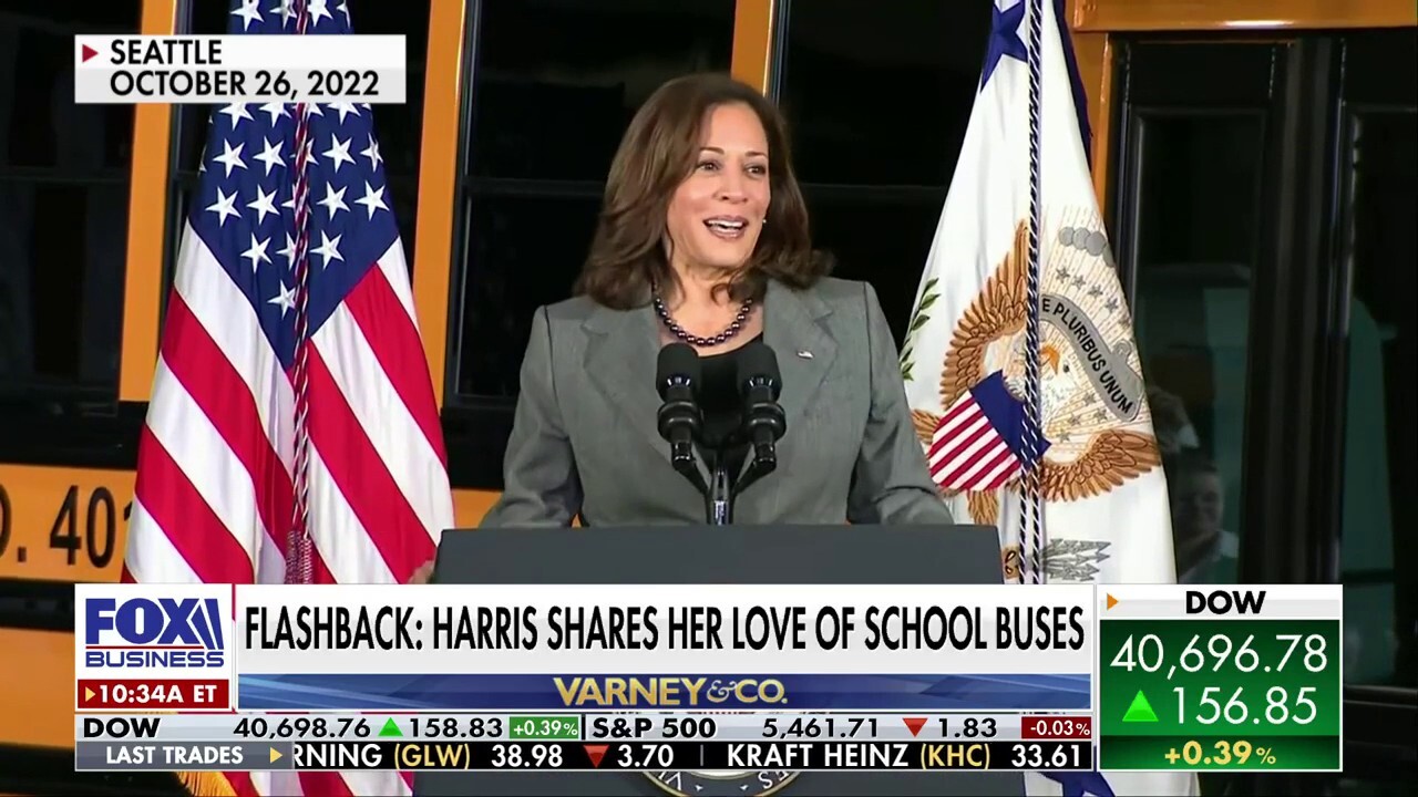 Journalist Thomas Catenacci explains why Biden put Kamala Harris in charge of the electric school bus program on 'Varney & Co.'