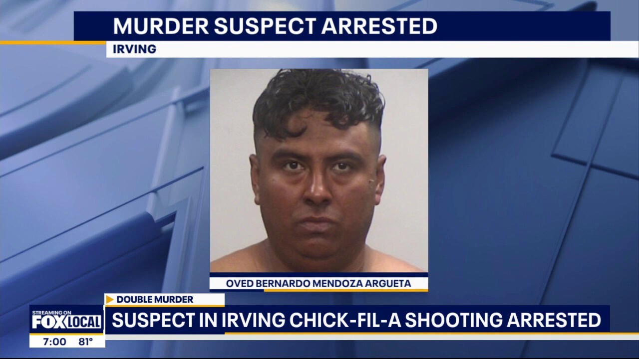 The man wanted for murdering two people inside a Chick-fil-A restaurant in Irving Wednesday afternoon is now behind bars, FOX 4 News Dallas-Ft. Worth reports. 