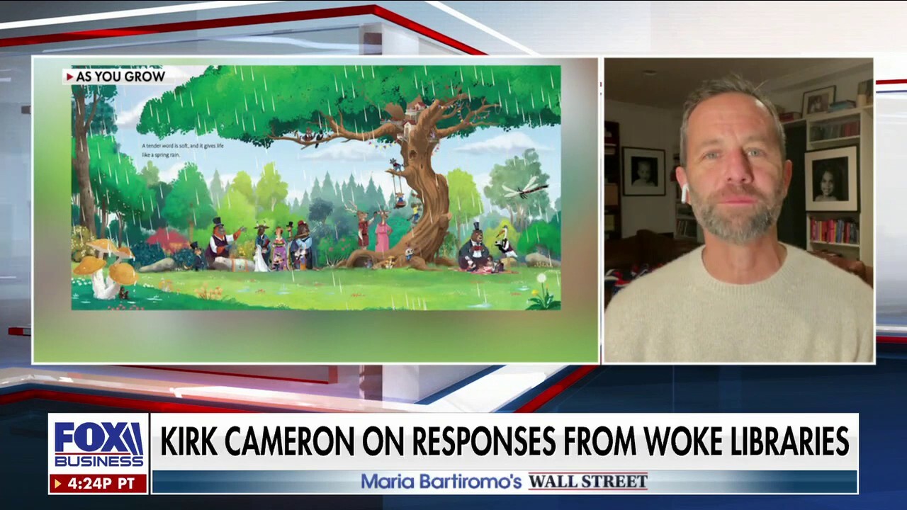 Actor Kirk Cameron gives his take on libraries denying his requests to host a story hour with his biblical children's book 'As You Grow' on 'Maria Bartiromo's Wall Street.'