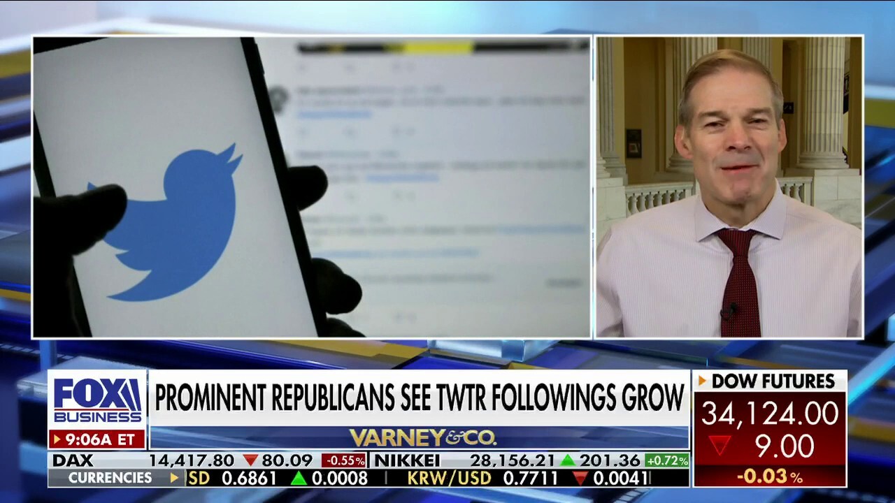 House Judiciary Committee ranking member Rep. Jim Jordan discusses if lawmakers should return donations from Sam Bankman-Fried and reacts to Twitter shadowbanning prominent Republicans on 'Varney & Co.'