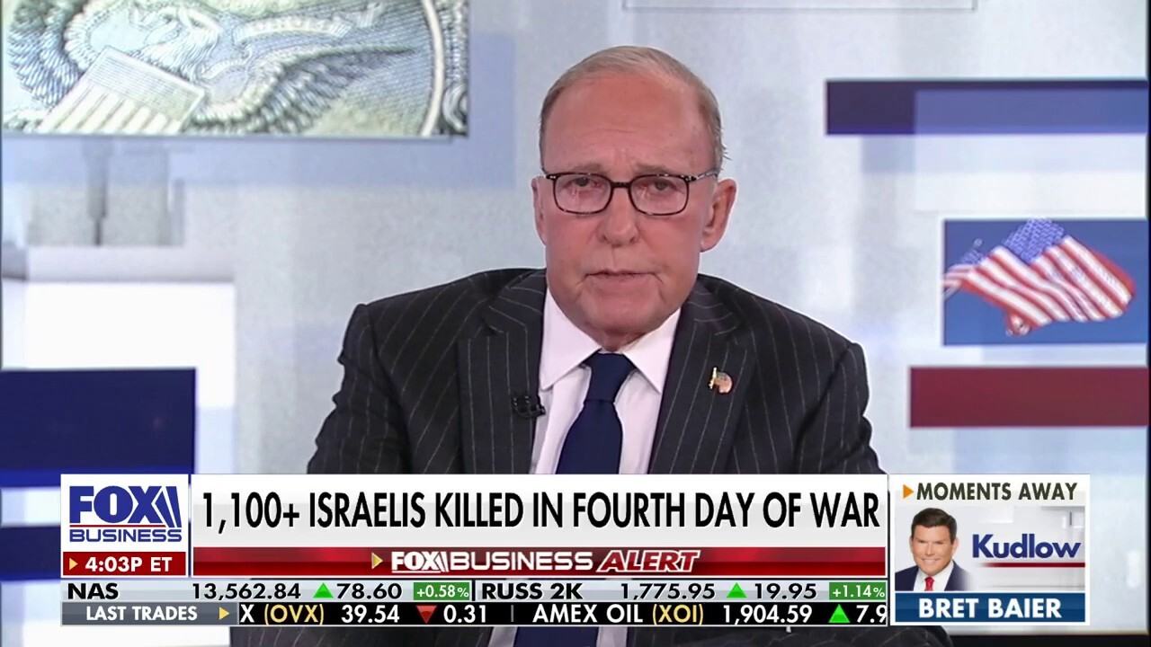 FOX Business host Larry Kudlow reacts to President Biden's response to Hamas' attack on Israel on 'Kudlow.'
