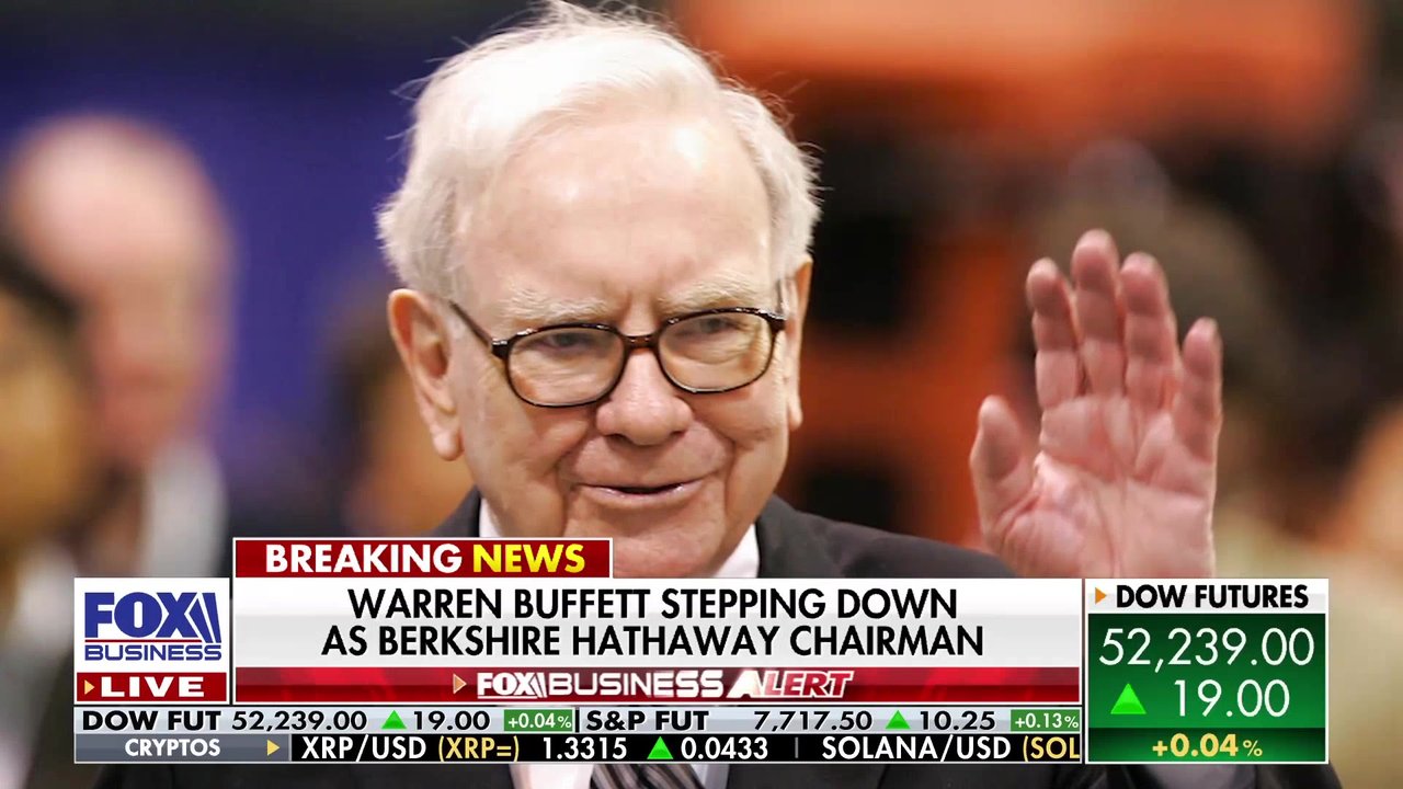 FOX Business delivers a breaking news alert as Warren Buffett announces he is stepping down as Chairman of Berkshire Hathaway. Host Taylor Riggs and the panel of market experts provide immediate analysis of this landmark transition.