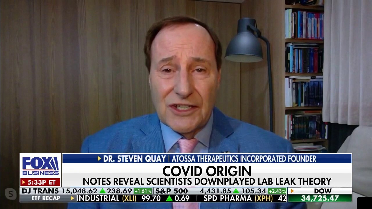 Atossa Theraputics founder Dr. Steven Quay discusses the lab leak theory and the immune suppressing gene considered a ‘gain-a-function deadly sin’ causing asymptomatic responses on ‘Fox Business Tonight.’