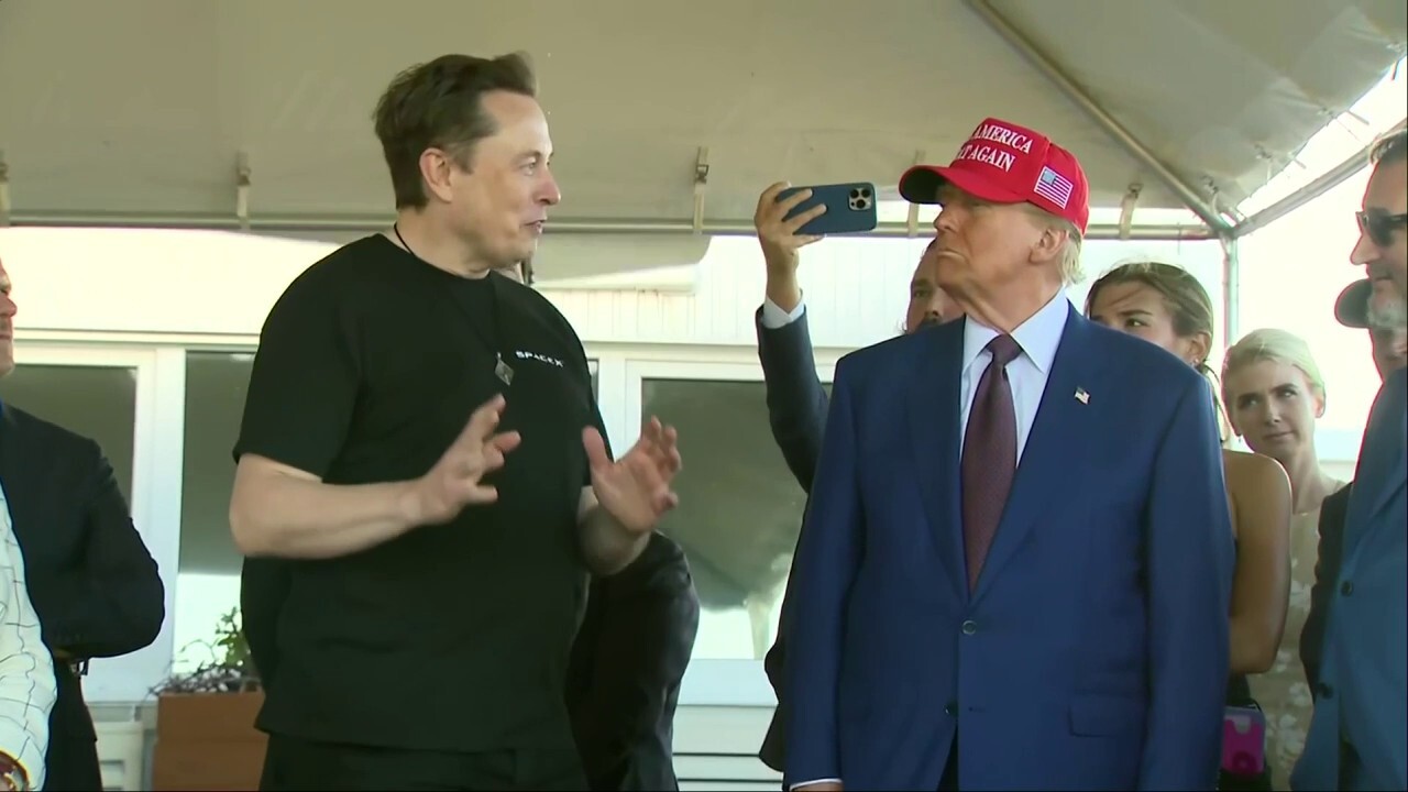 President-elect Trump joined Elon Musk Tuesday afternoon for the SpaceX Starship Flight 6 launch. (Credit: @margomartin/ X, POOL)