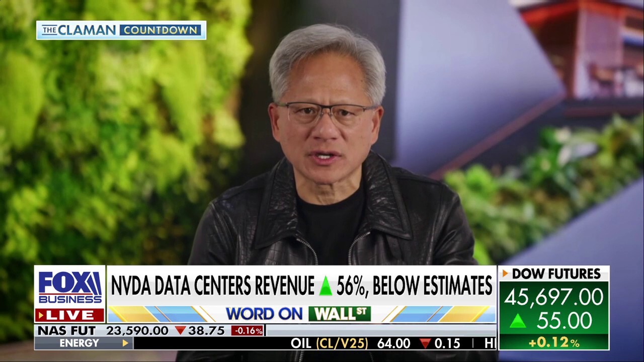 Nvidia CEO Jensen Huang sits down with FOX Business' Liz Claman to discuss H20 chip orders and how America can 'win' in A.I.