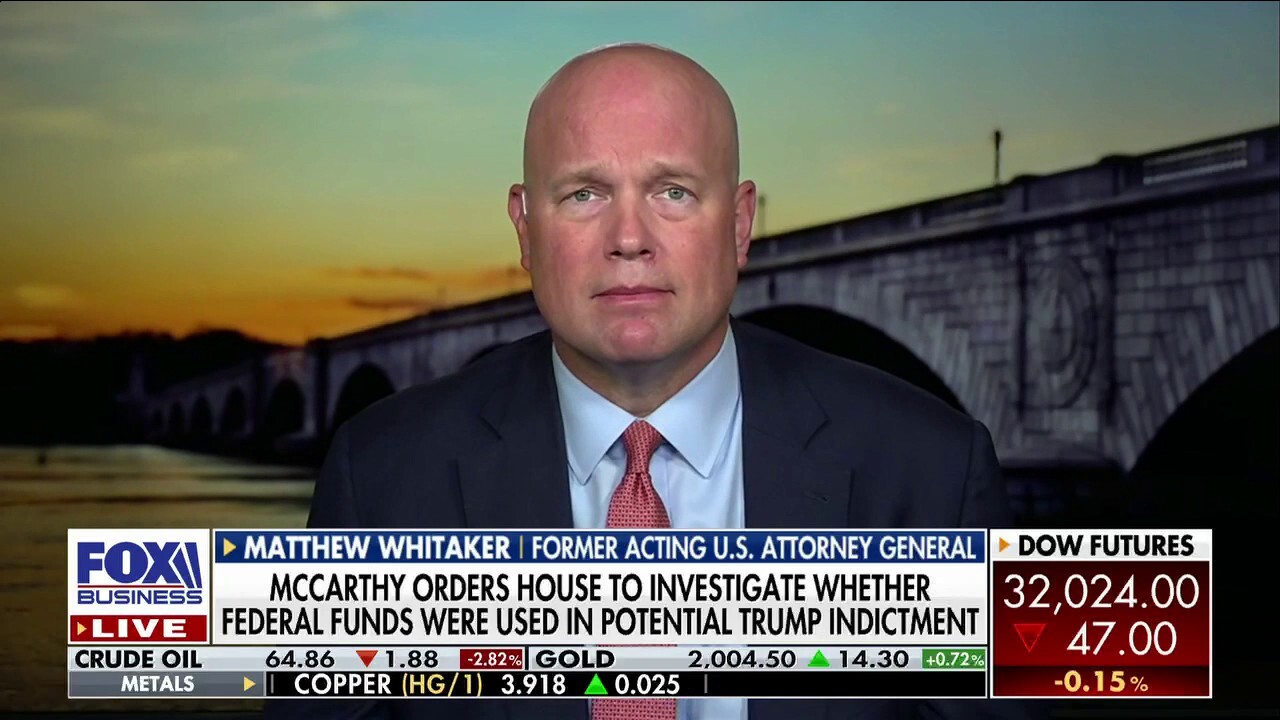 Former acting U.S. Attorney General Matt Whitaker argues Donald Trump's potential indictment could be used 'politically against' him and to 'galvanize' his supporters.