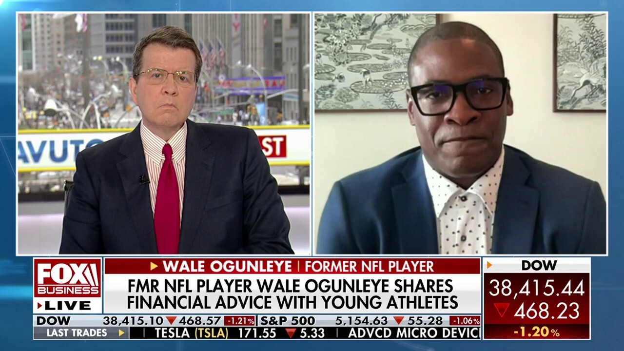 Former NFL player Wale Ogunleye joins ‘Cavuto: Coast to Coast’ to share his top financial advice with young athletes as NIL deals continue to shake up college athletics.  