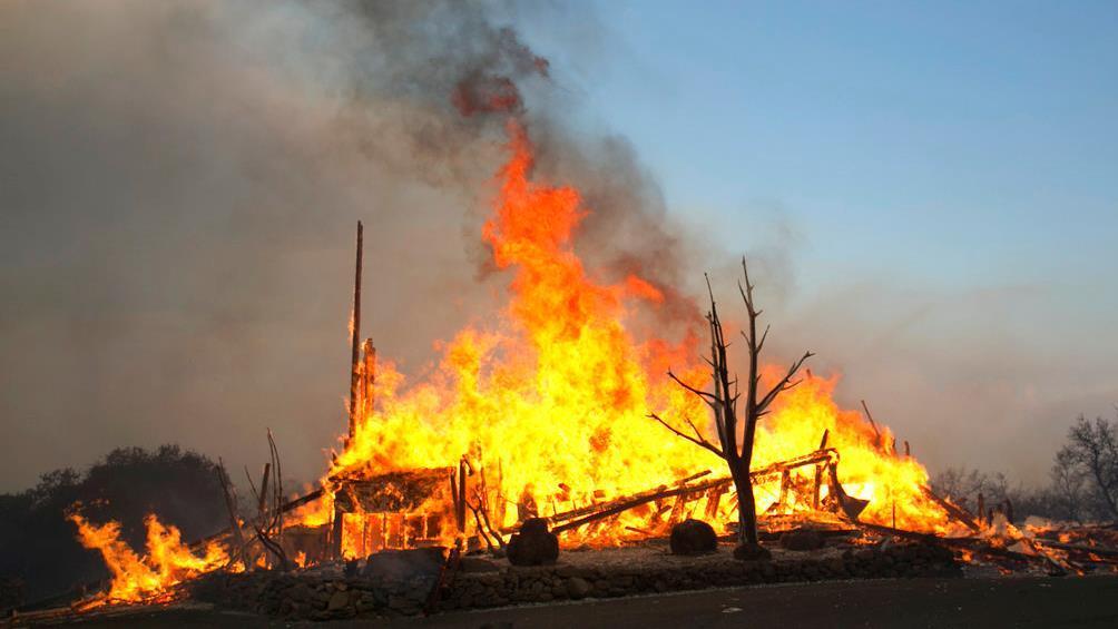 California wine country in flames