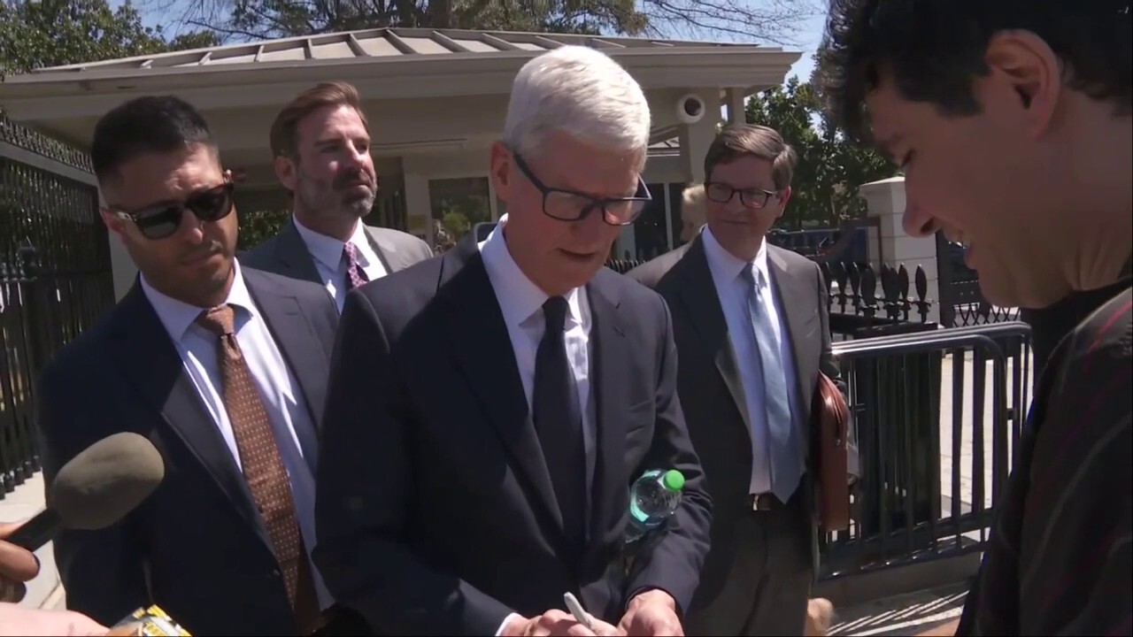 Apple CEO Tim Cook told reporters he is looking forward to a dinner with big tech leaders at the White House.
