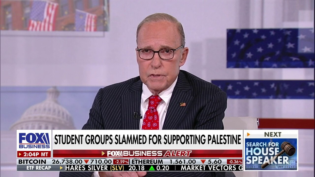  FOX Business host Larry Kudlow breaks down House speakership fight following the ousting of Kevin McCarthy on 'Kudlow.'