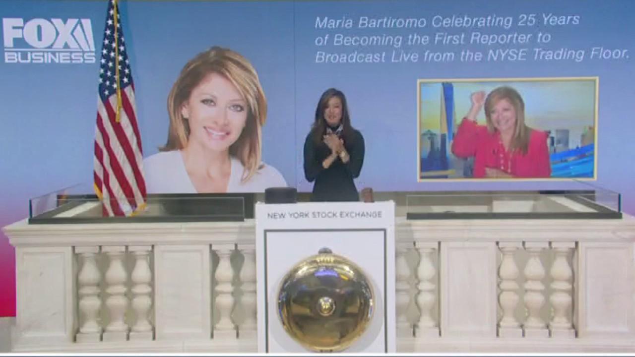 Maria Bartiromo rings opening bell at NYSE