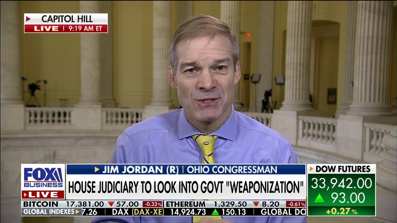 House Judiciary Committee Chair Rep. Jim Jordan joins 'Varney & Co.' to discuss the 'weaponization' of the federal government and a new bipartisan committee designed to focus on China's economic, technological, and security progress.