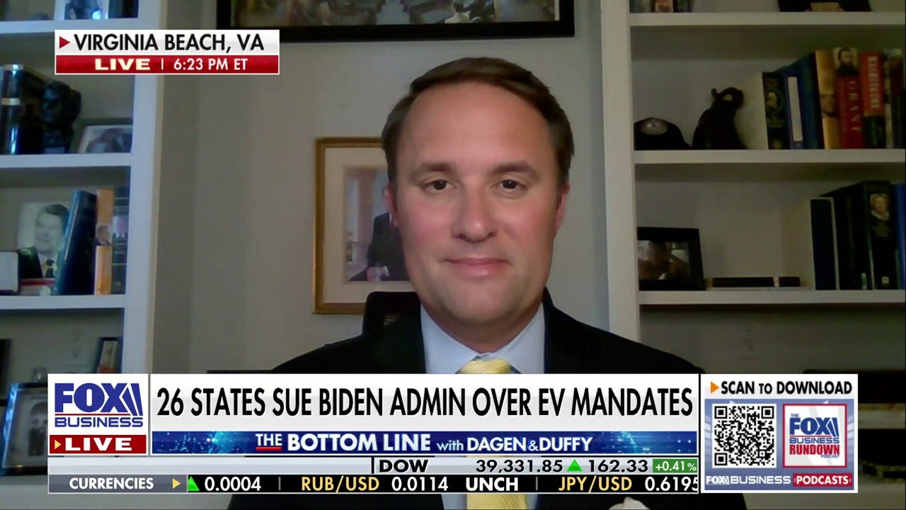 Virginia Attorney General Jason Miyares addresses the 26 states suing the Biden administration over EV mandates on 'The Bottom Line.' 