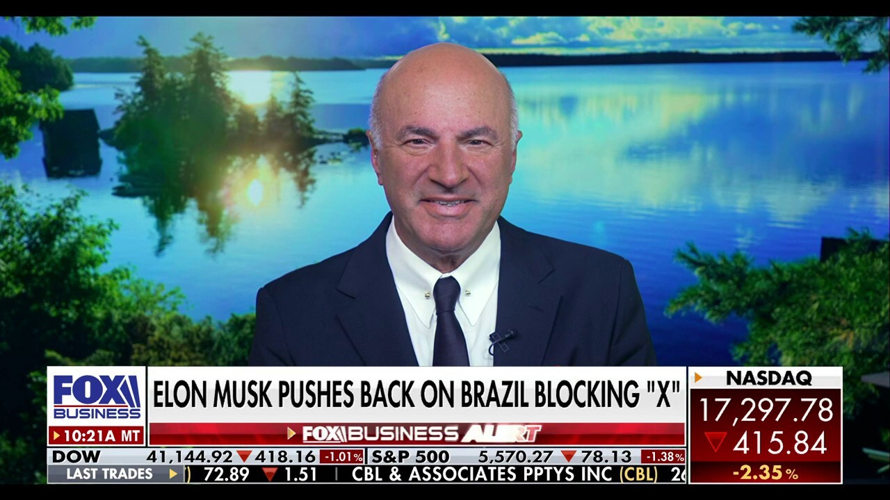 ‘Shark Tank’ investor Kevin O’Leary weighs in on Tesla founder Elon Musk’s battle with Brazil and comments on U.S. markets.