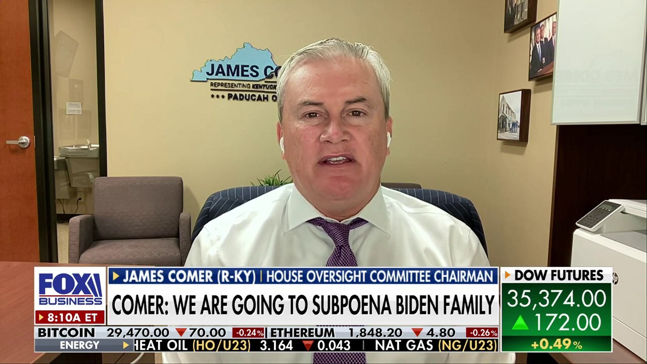 Rep. James Comer, R-Ky., discusses the latest in the Biden family business probe as the House Oversight Committee gears up to subpoena members of the family.