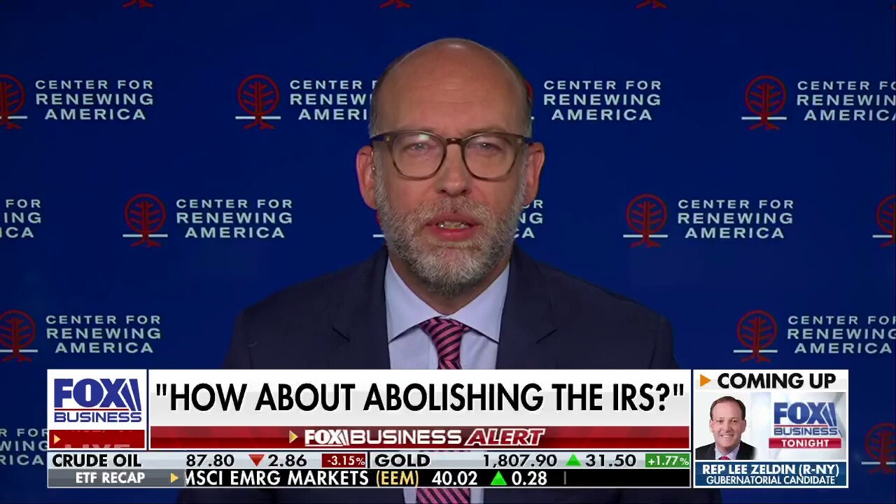 Former Office of Management and Budget director Russ Vought discusses what the issues are with "supercharging" the IRS on "Fox Business Tonight."