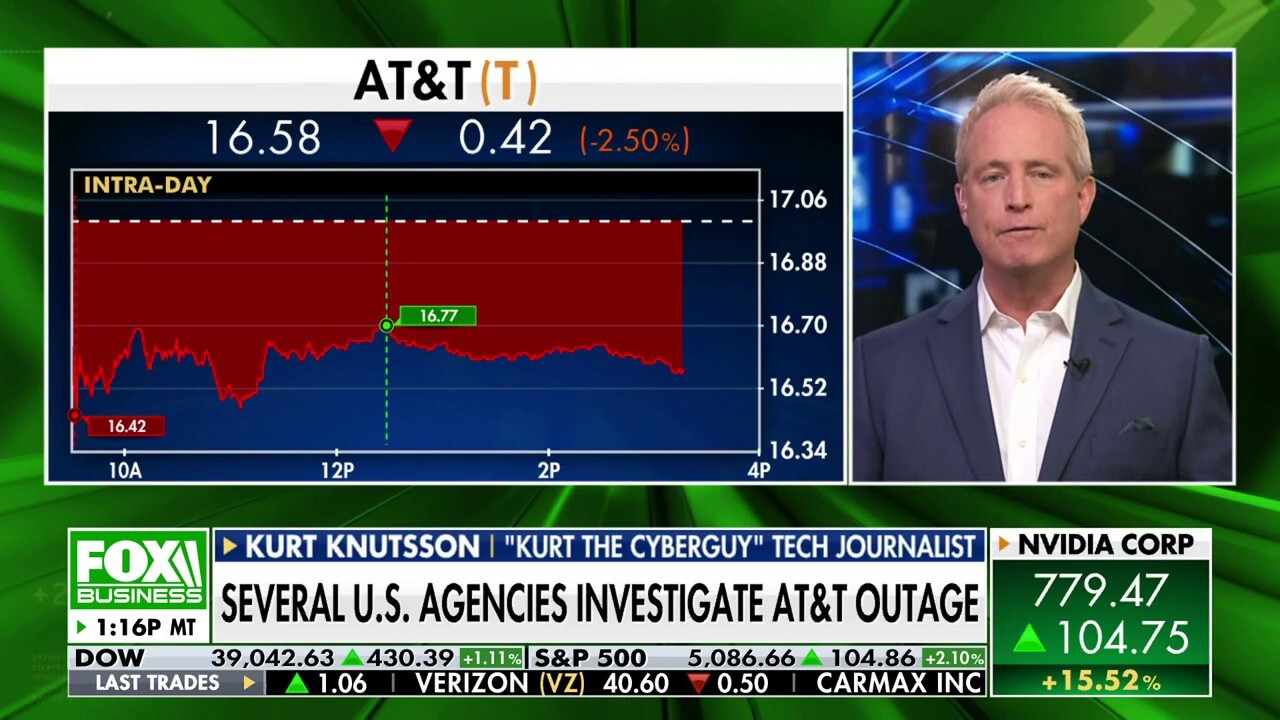 Tech journalist Kurt Knutsson reacts to several agencies investigating the AT&T phone outages on The Claman Countdown.