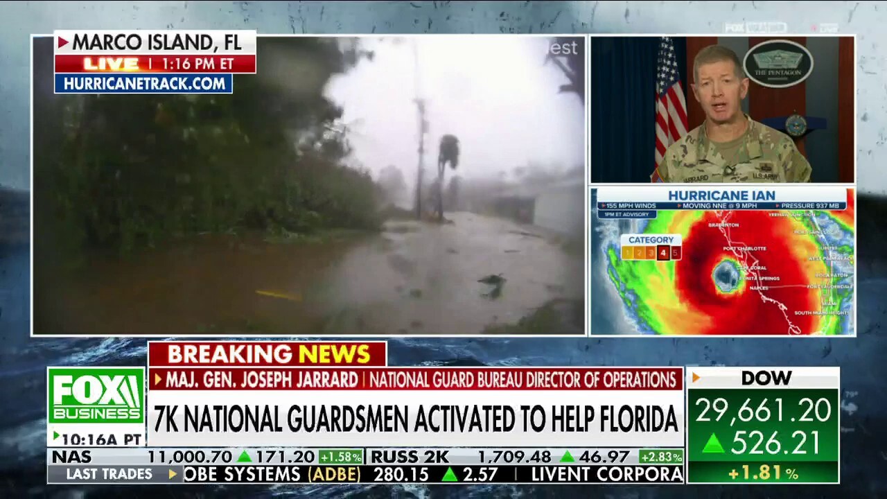 National Guard Bureau Director of Operations Maj. Gen. Joseph Jarrard says Guardsmen are ready for search and rescue and supply operations as Hurricane Ian passes through Florida.