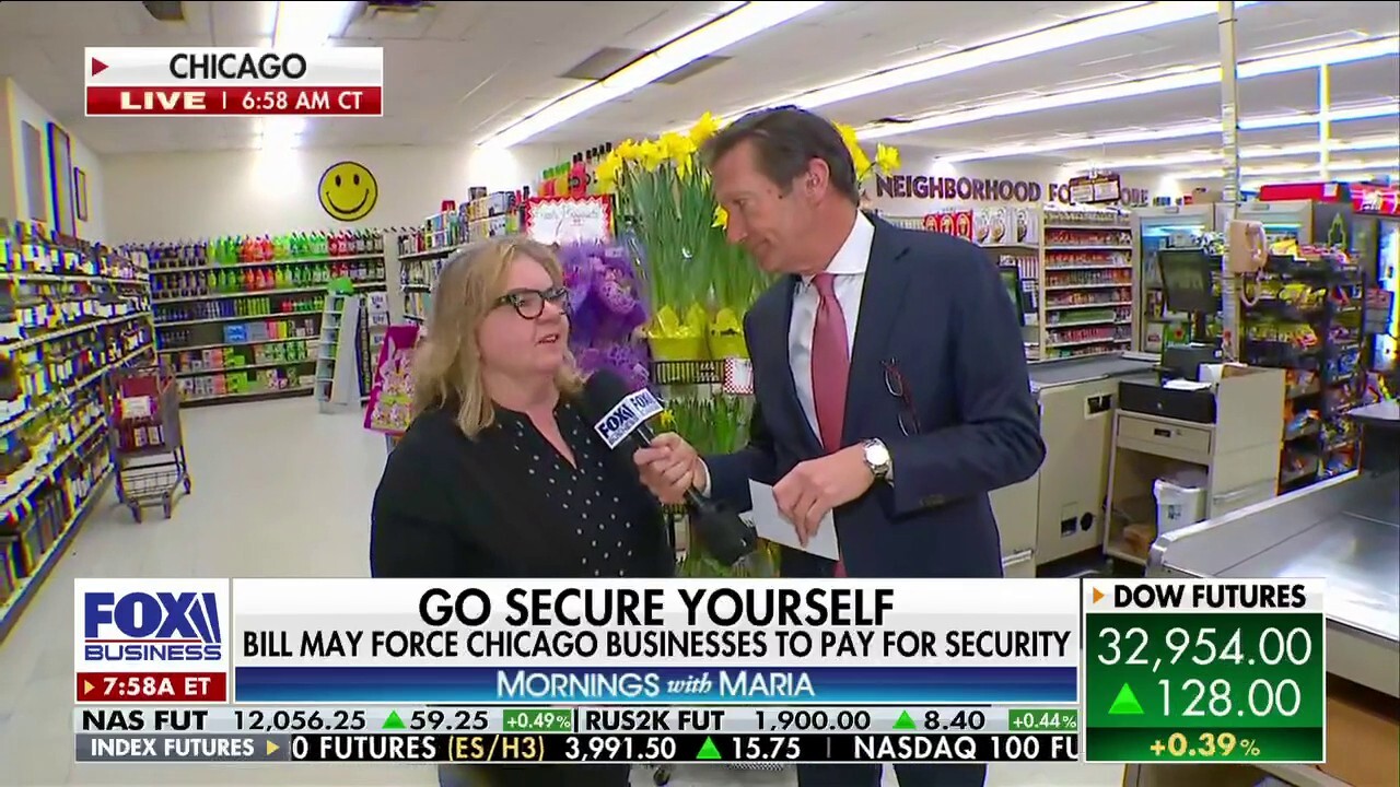 FOX Business' Jeff Flock reports from Chicago, Illinois, where state legislation may force local businesses to pay for their own security.