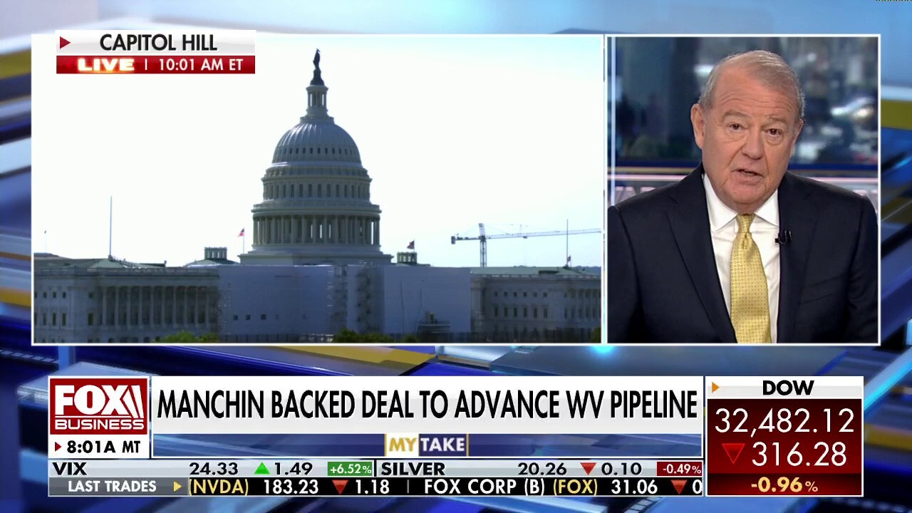 FOX Business host Stuart Varney argues there's 'no certainty' that Manchin will get the Mountain Valley Pipeline. 