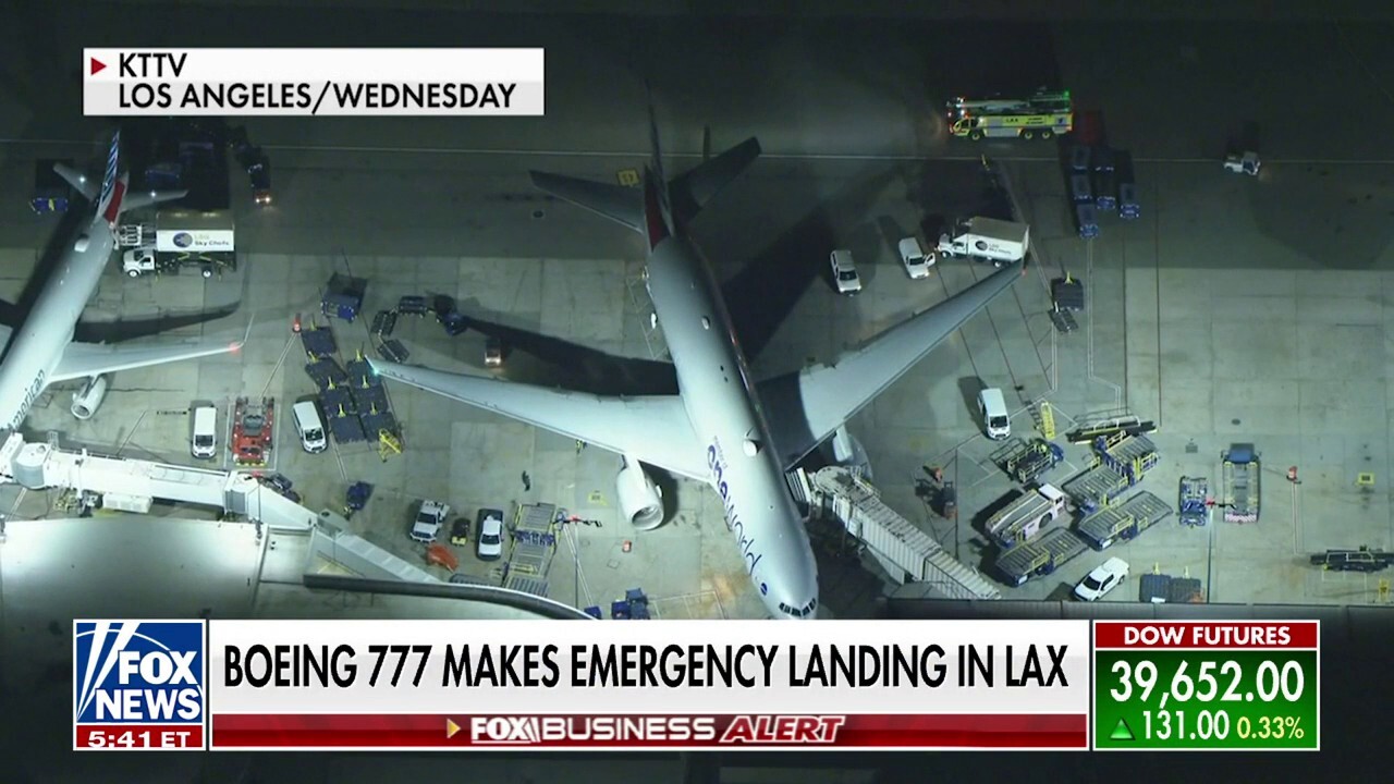 A Boeing 777 plane makes an emergency landing in Los Angeles as reported issues continue to swirl around the company.
