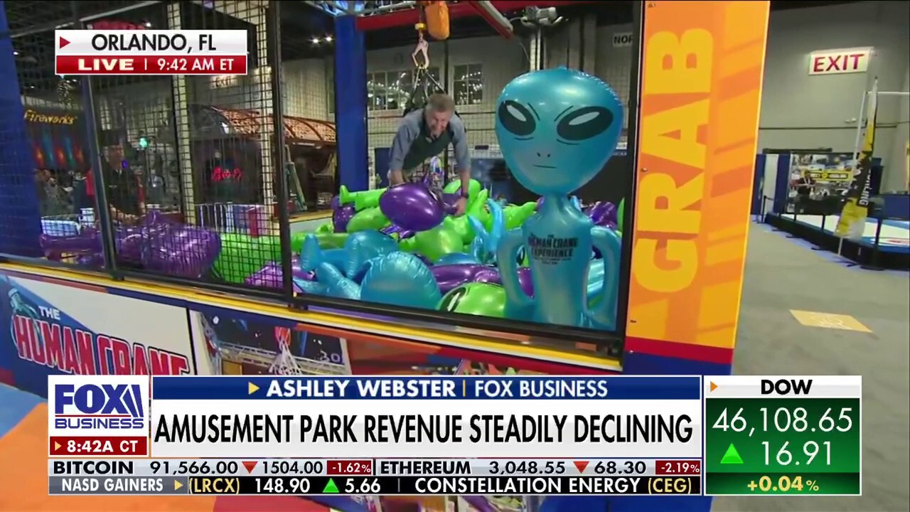 FOX Business' Ashley Webster reports from the Amusement Park Expo and showcases the attractions and games on 'Varney & Co.'