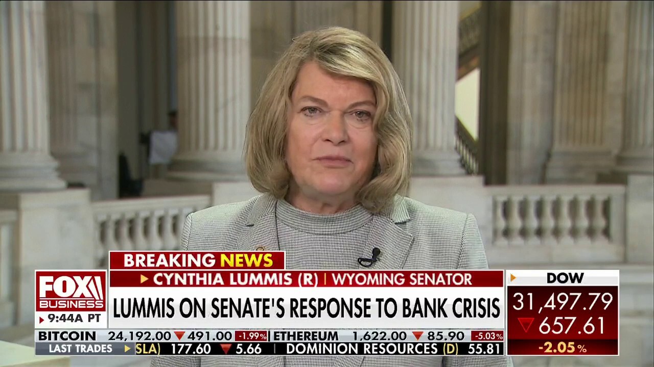 Sen. Cynthia Lummis, R-Wyo., discusses the bailout of Silicon Valley Bank, the impact on other banks and how the Federal Reserve will react.