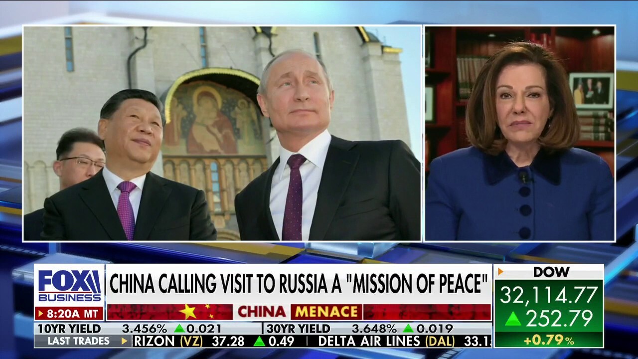 Former Trump deputy national security adviser KT McFarland reacts to Xi Jinping calling his visit to Russia a 'mission of peace' on Varney & Co.'
