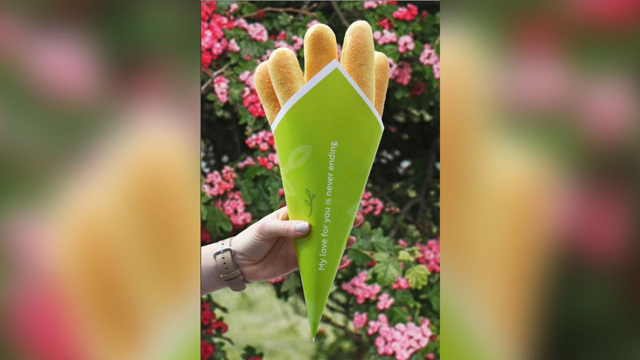 Olive Garden breadstick bouquet
