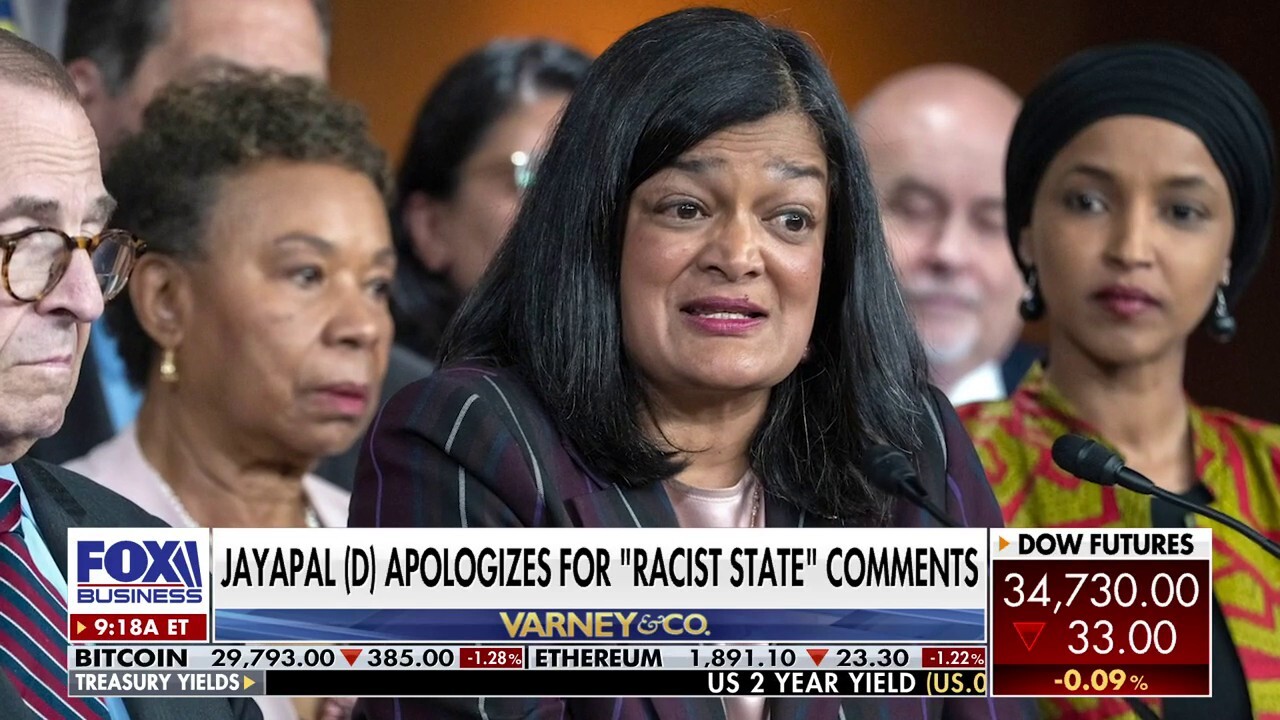 Rep. Pat Fallon, R-Texas, reacts to Rep. Pramila Jayapal calling Israel a racist state and discusses the investigation into the Biden family on Varney & Co.
