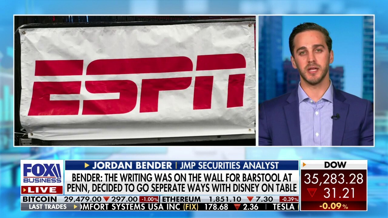 JMP Securities analyst Jordan Bender discusses the industry-changing deal between Disney's ESPN and PENN Entertainment on ‘The Claman Countdown.’
