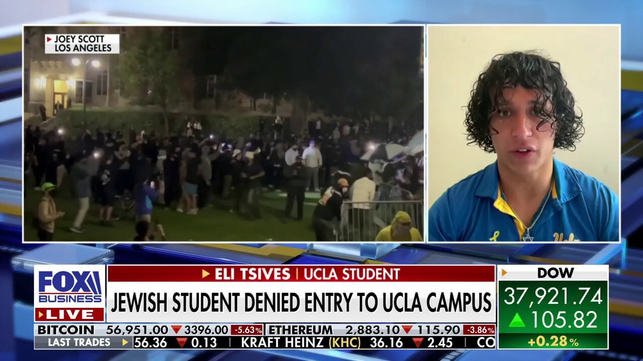 UCLA Jewish student Eli Tsives says he was denied entry to his campus by anti-Israel protesters on "Varney & Co."