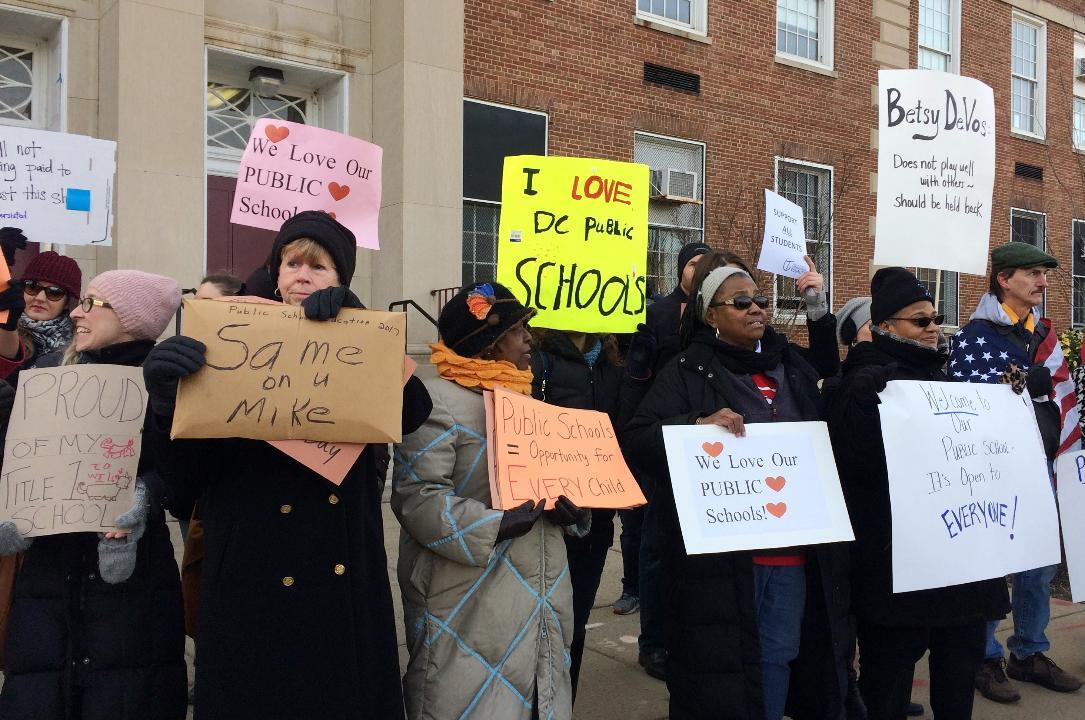 Protesters call out Betsy DeVos 