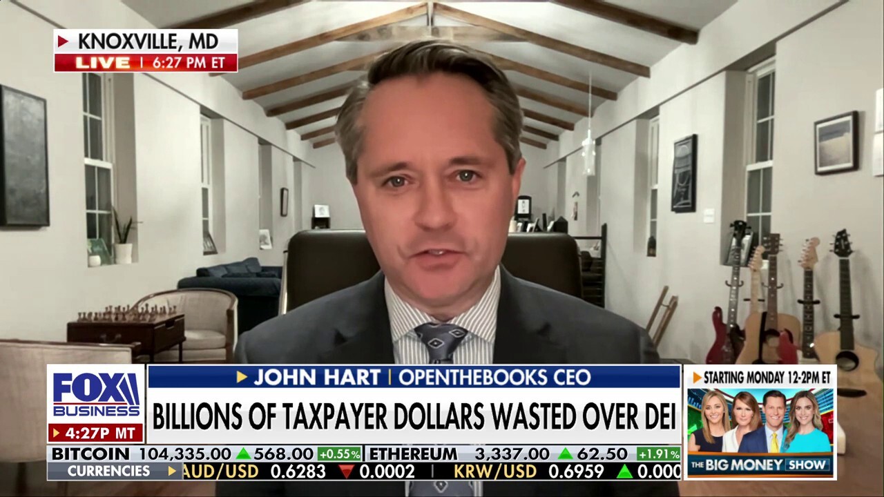 OpenTheBooks’ CEO John Hart discusses how billions of taxpayer dollars are wasted on DEI measures, on ‘The Bottom Line.’