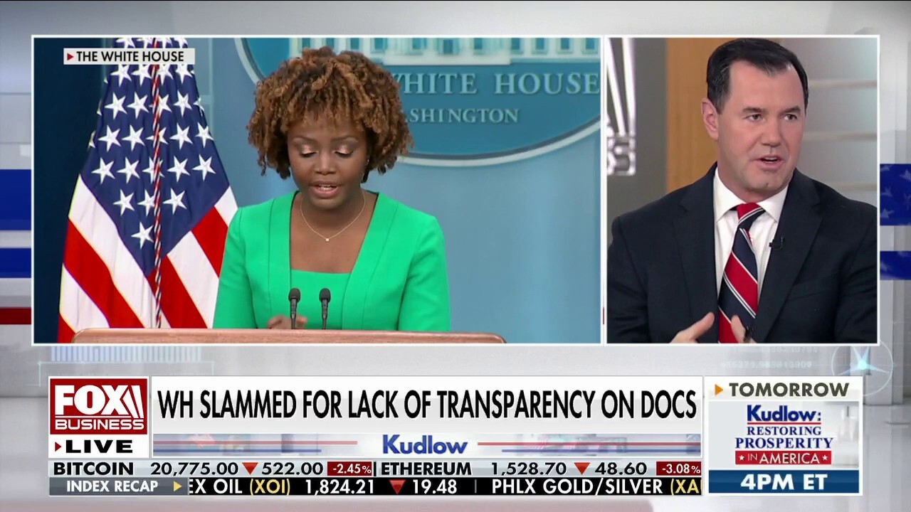 Fox News contributor Joe Concha and radio host Mark Simone evaluate Karine Jean-Pierre's responses to questions about the Biden classified documents controversy on 'Kudlow.'