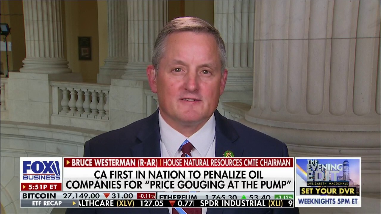 Rep. Bruce Westerman, R-Ark., weighs in on California becoming the first state in the nation to penalize oil companies for 'price gouging at the pump' on 'The Evening Edit.' 