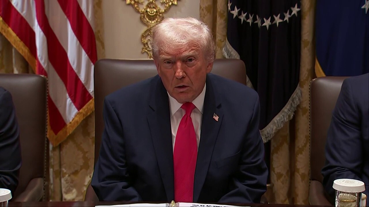 President Donald Trump speaks about affordability and gas prices during a Cabinet meeting on Tuesday.